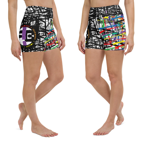 Fit Bitch - Yoga Shorts - Criss Cross Rainbow